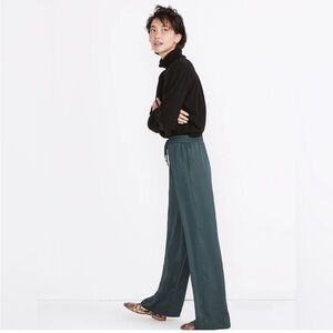 Huston pull-on wide-leg pants in pebbled satin
